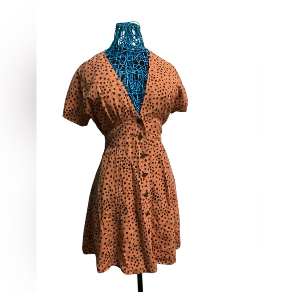 Marine Layer Mini Dress with Black Dot Print - Picture 3 of 7